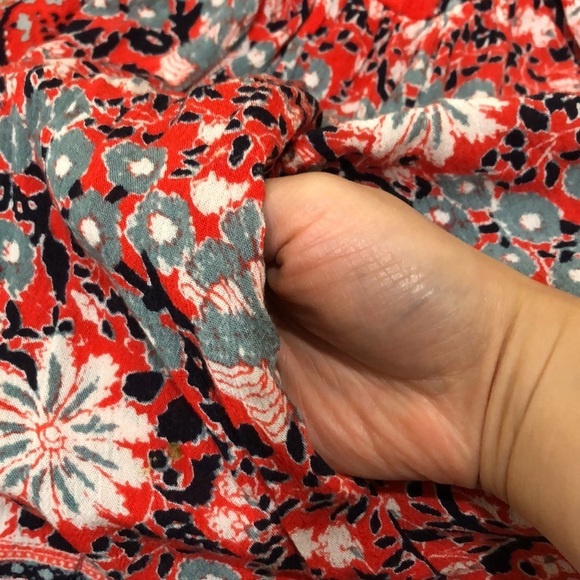 Free People Midsummers Dream Dress Size Small Red Floral Cutout Mini - Picture 5 of 13